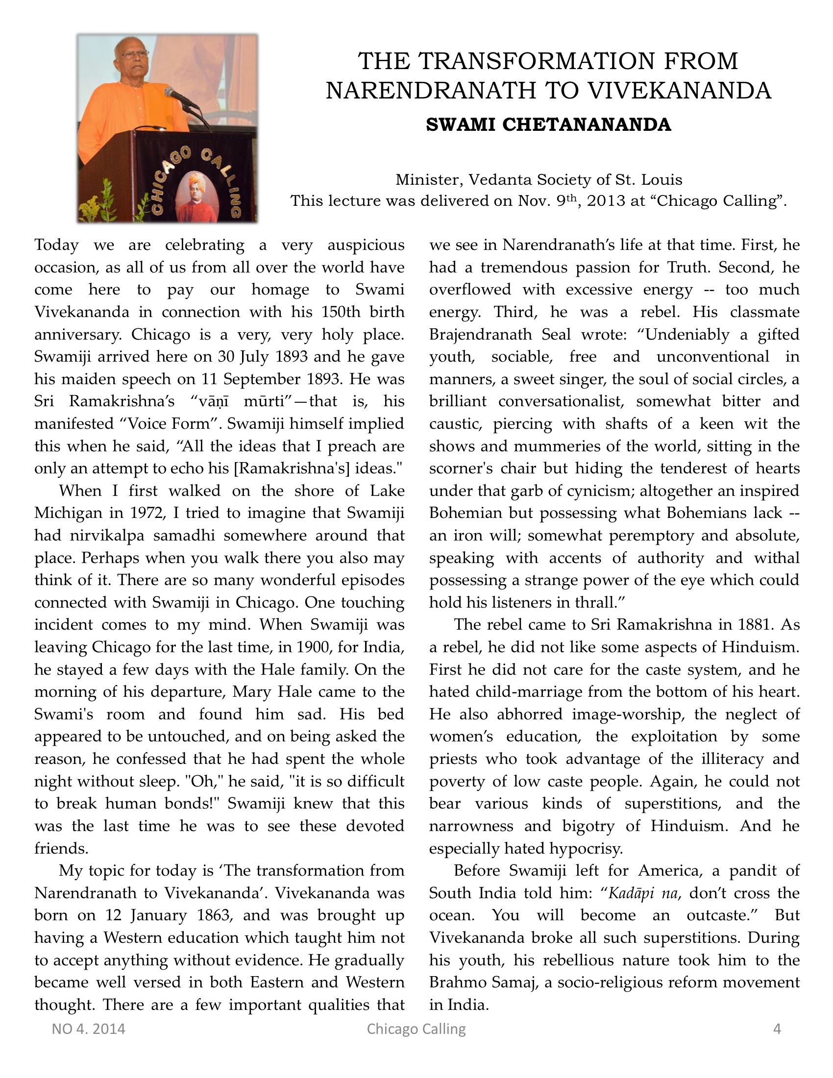 Chicago Calling ezine