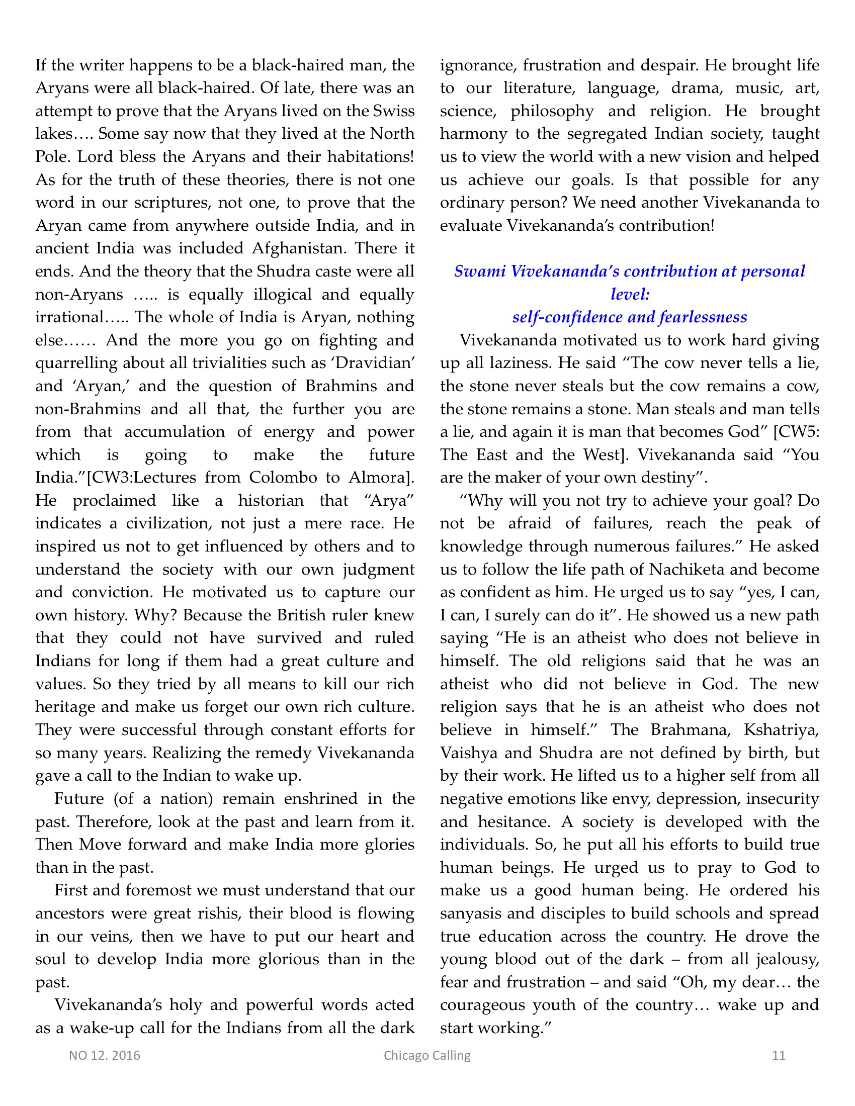 Chicago Calling ezine