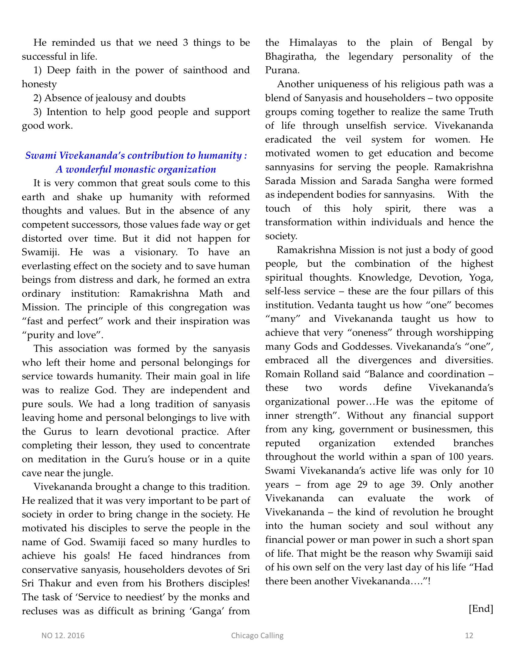 Chicago Calling ezine