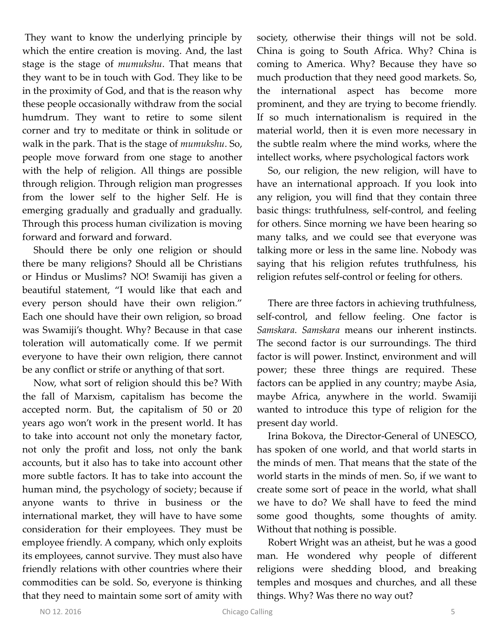 Chicago Calling ezine