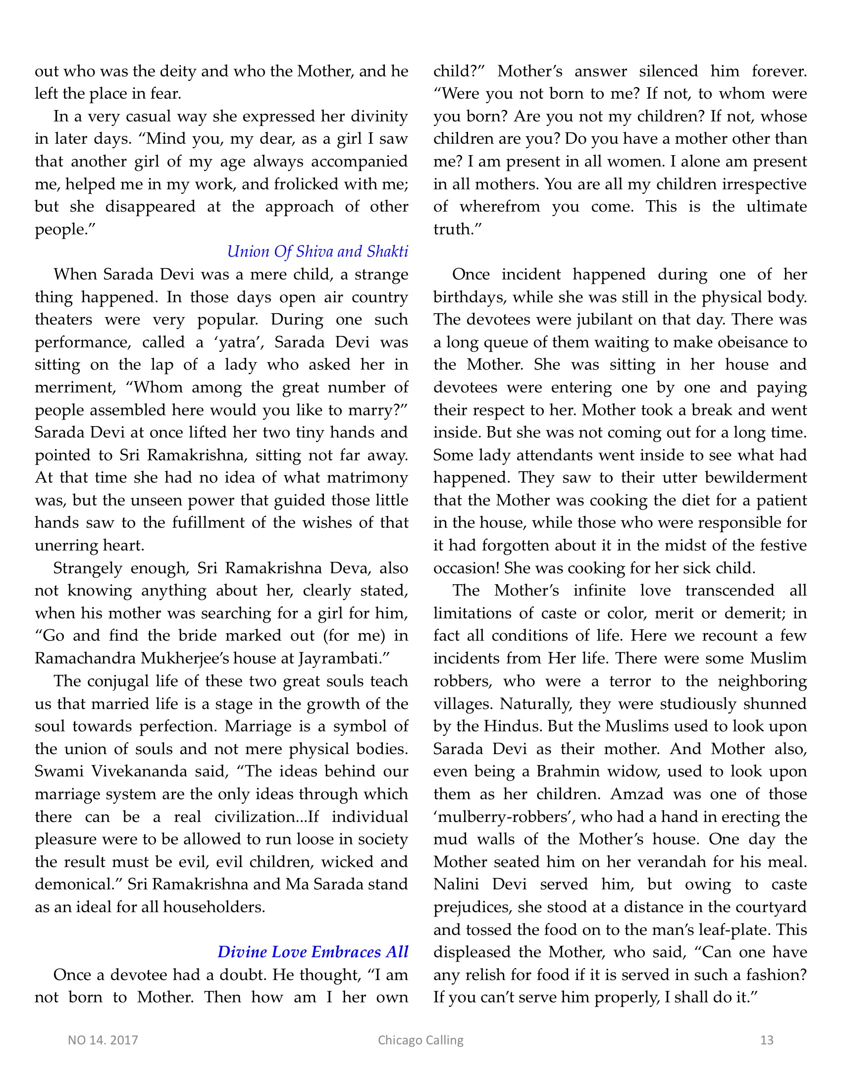 Chicago Calling ezine