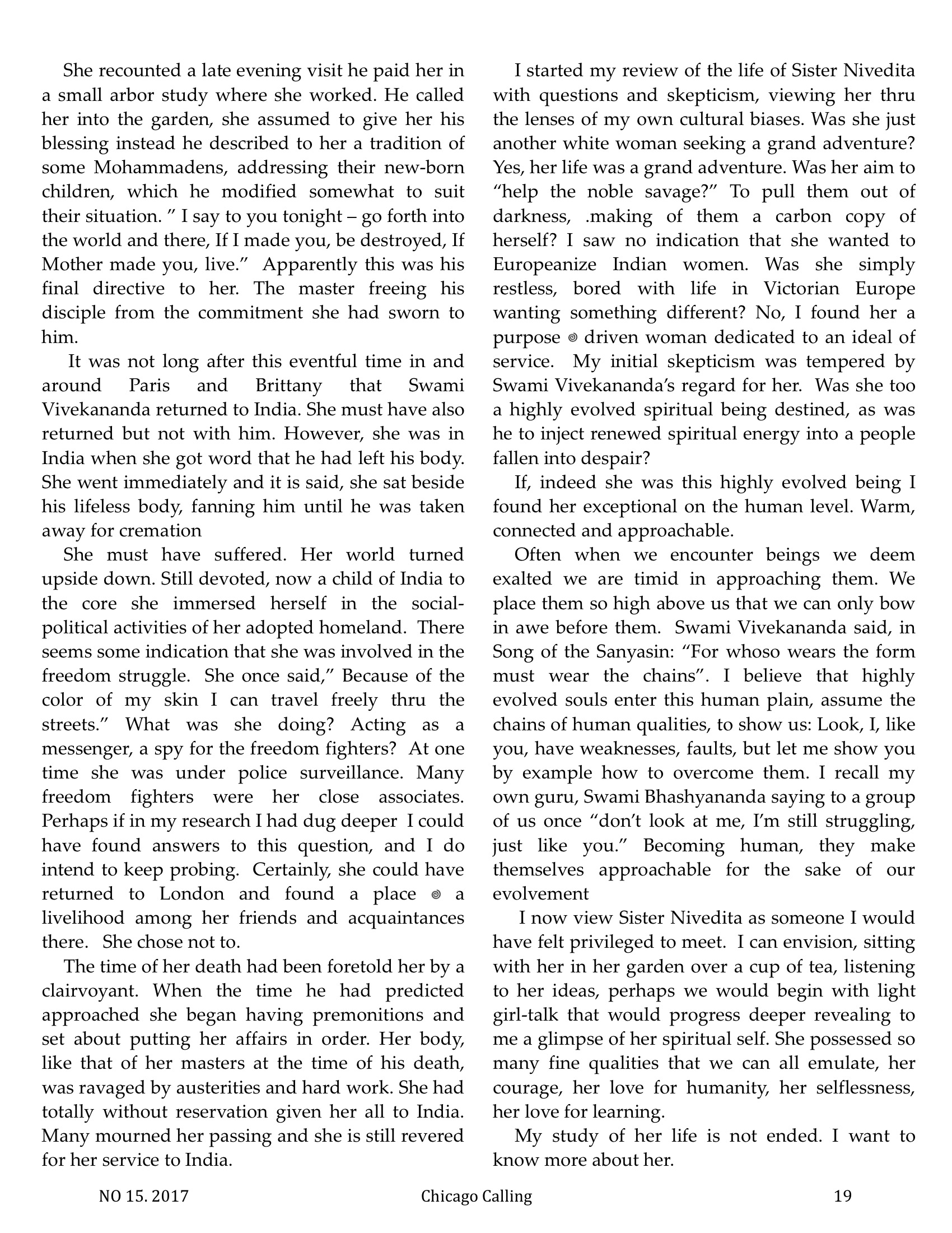 Chicago Calling ezine