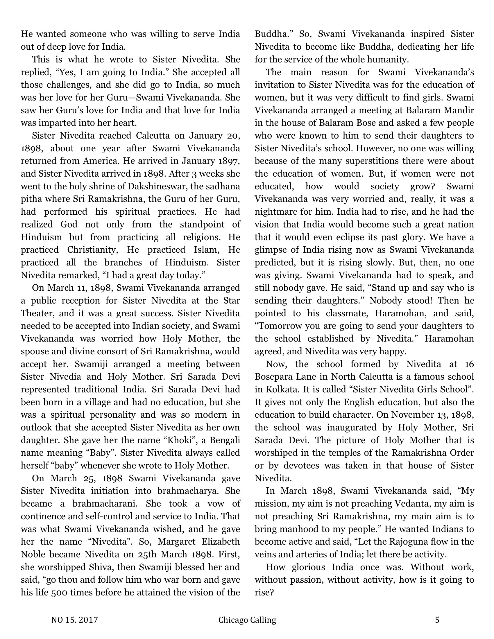 Chicago Calling ezine