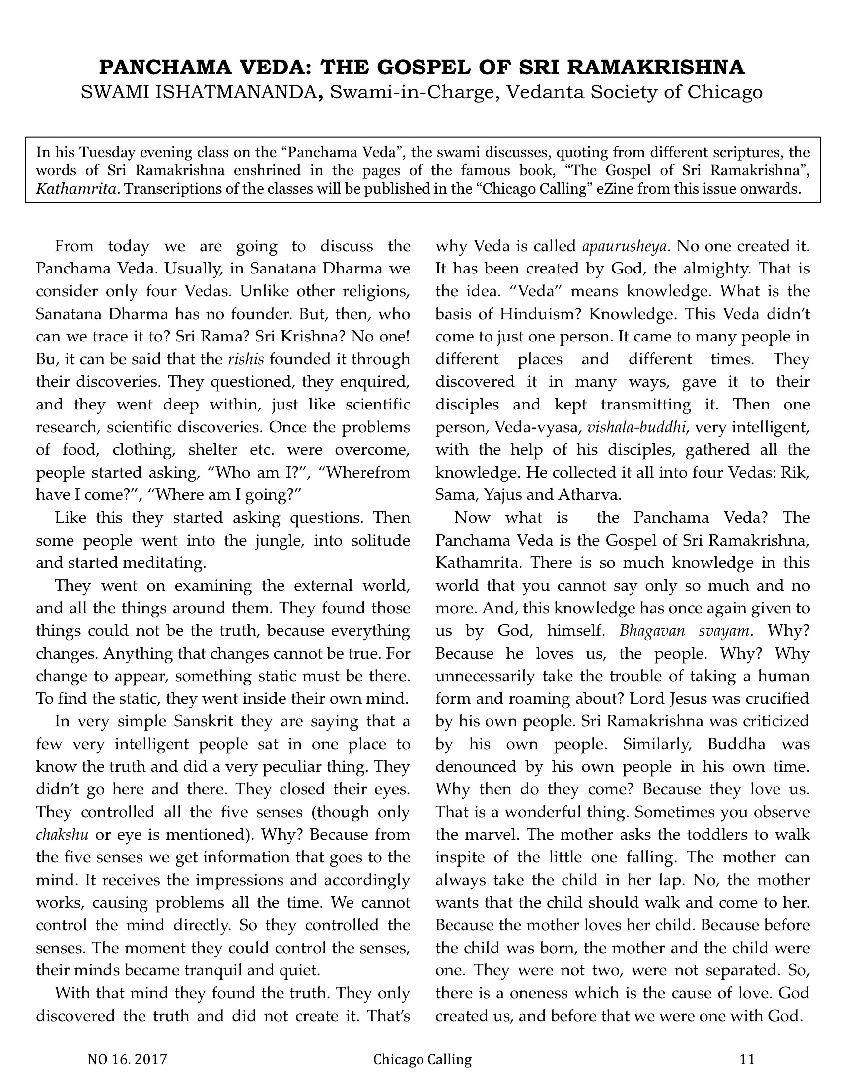 Chicago Calling ezine