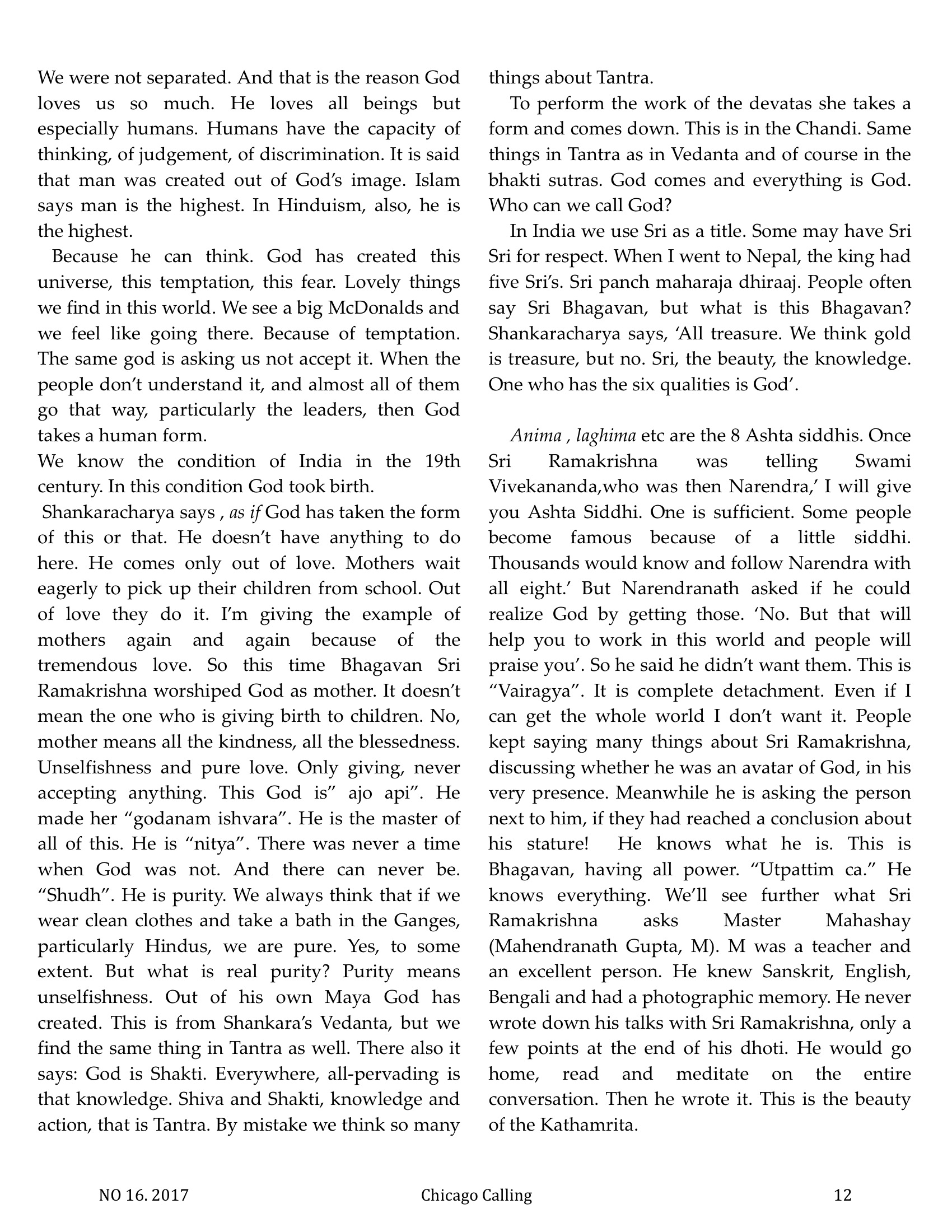 Chicago Calling ezine