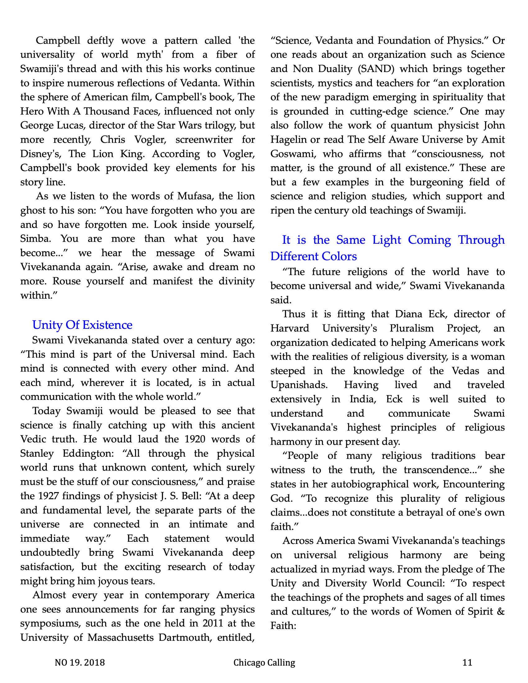Chicago Calling ezine