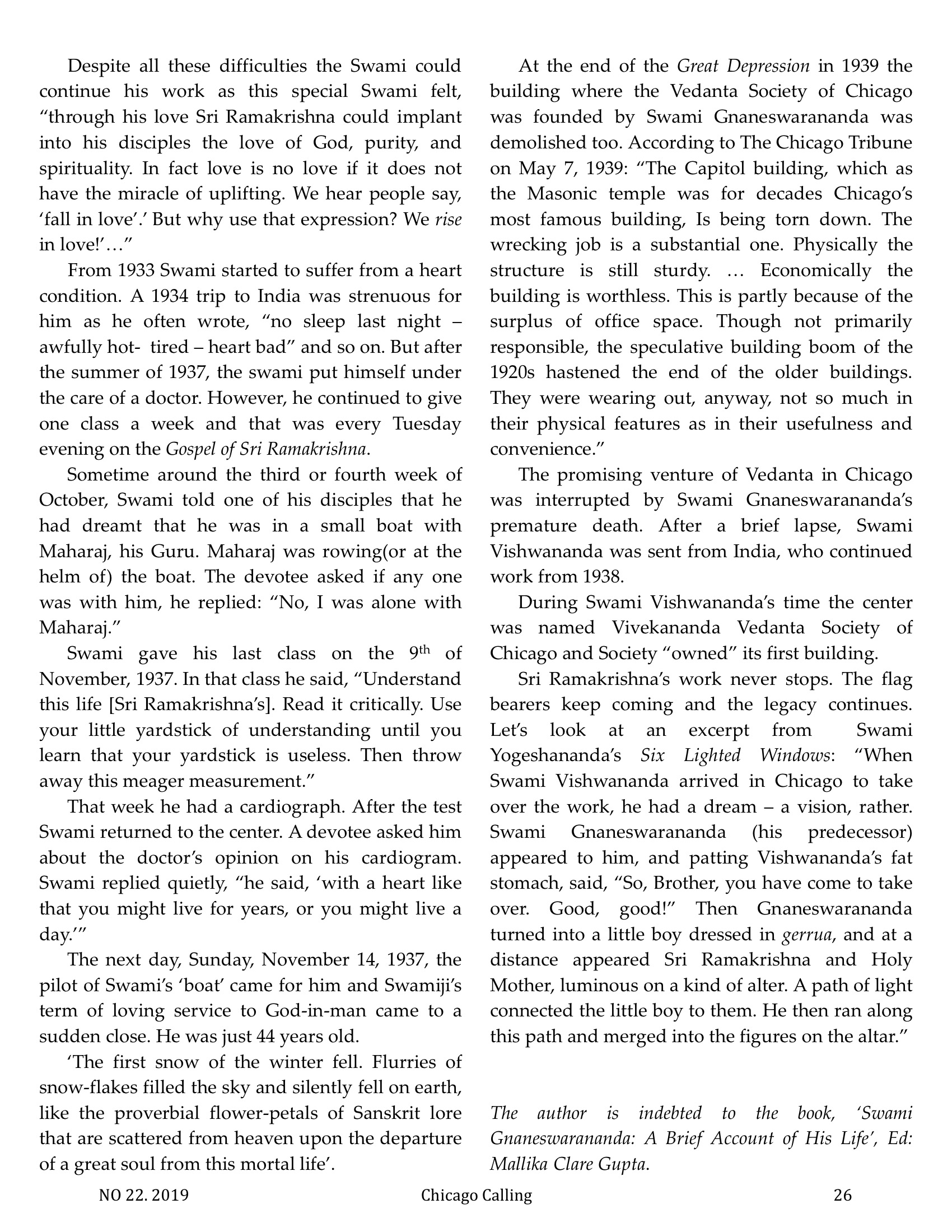 Chicago Calling ezine