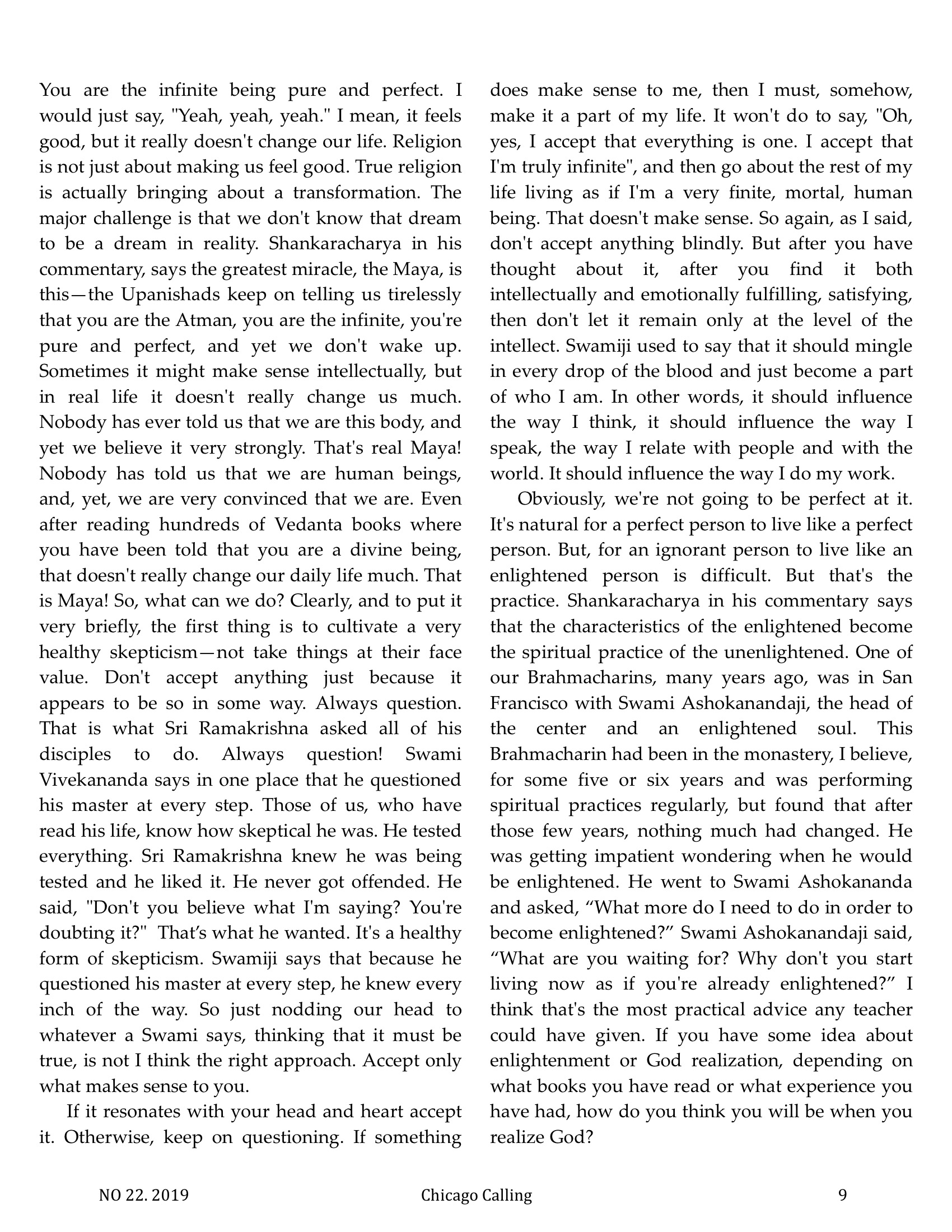 Chicago Calling ezine