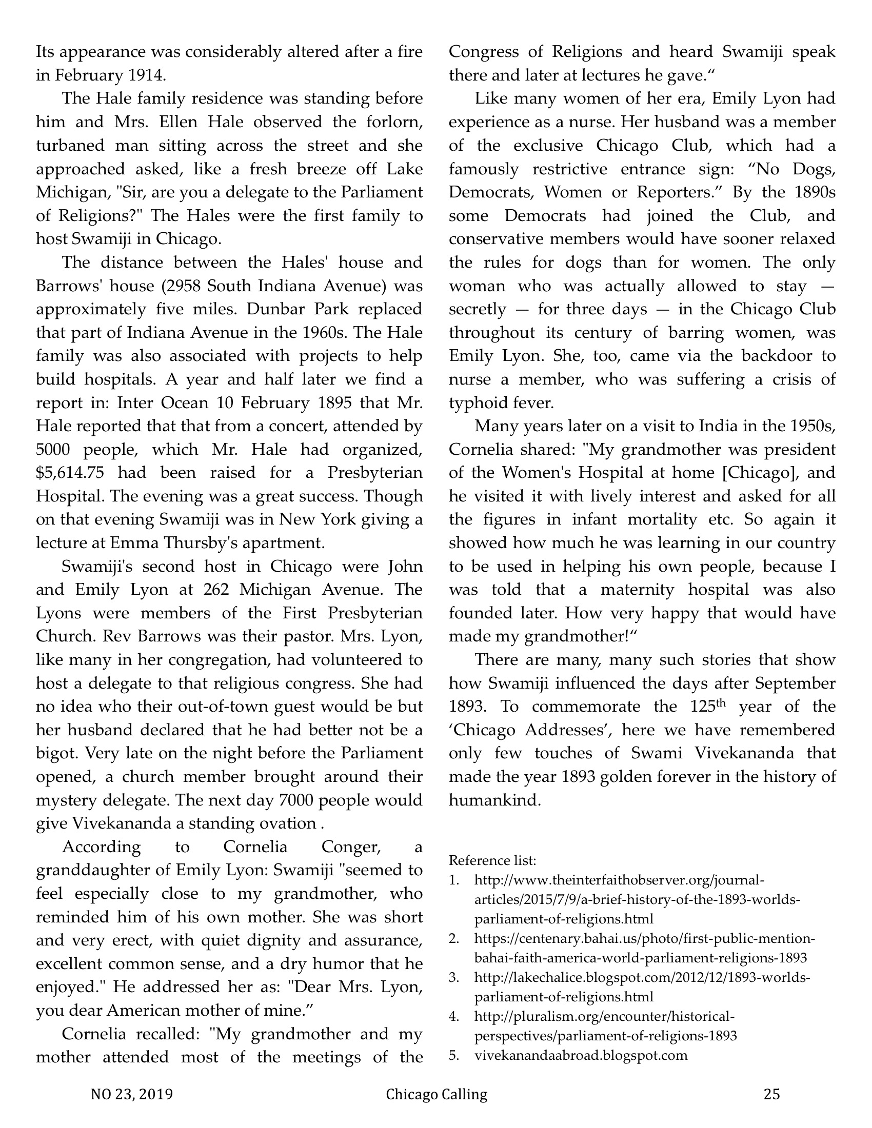Chicago Calling ezine