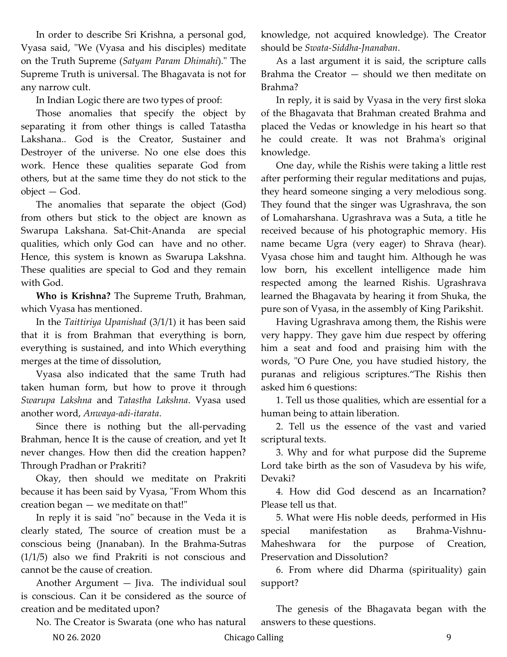 Chicago Calling ezine
