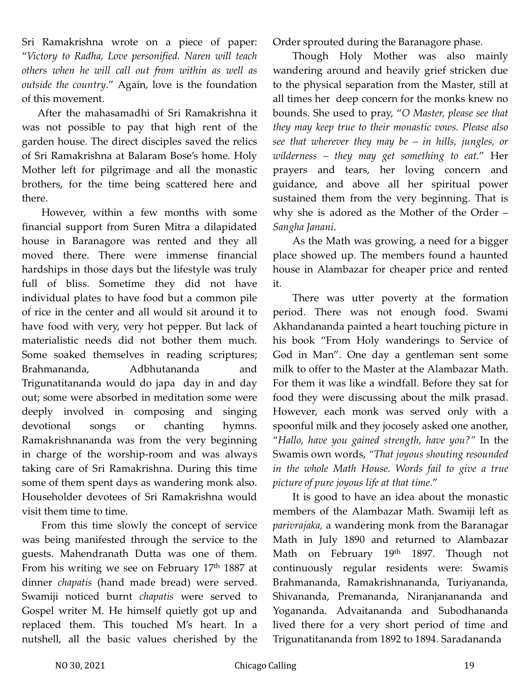 Chicago Calling ezine