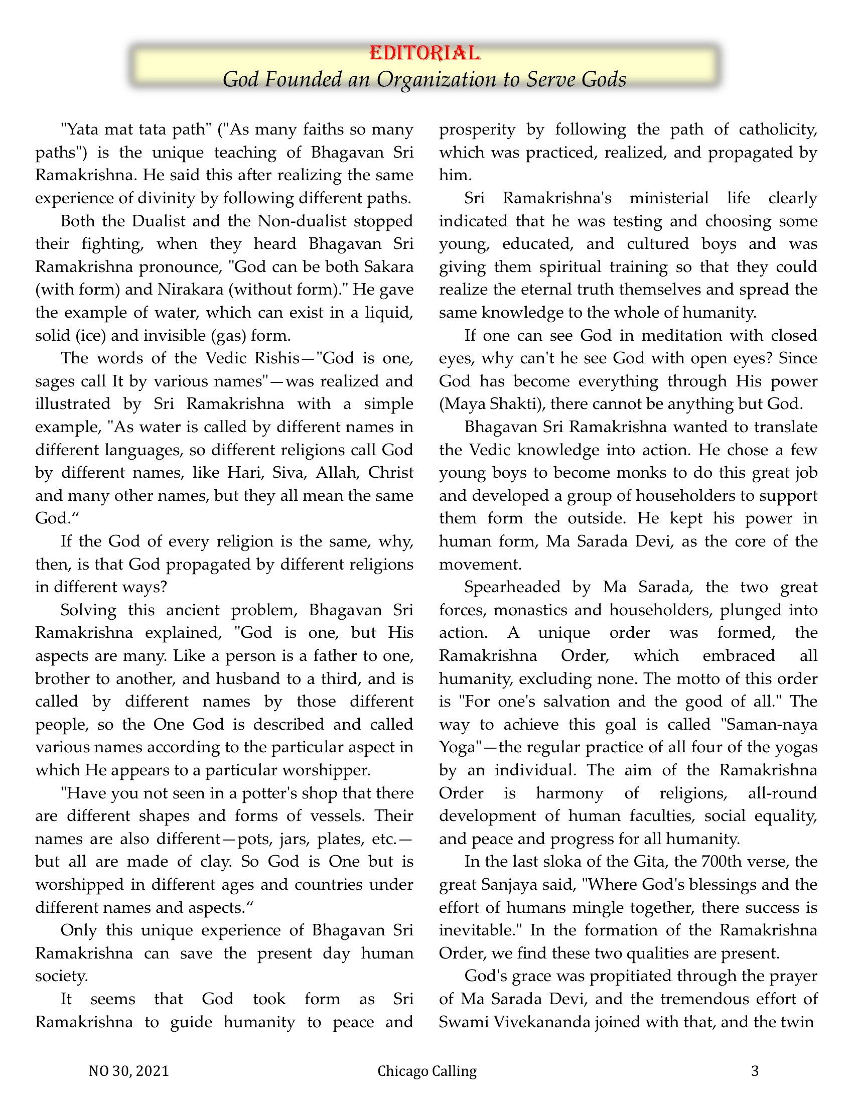Chicago Calling ezine