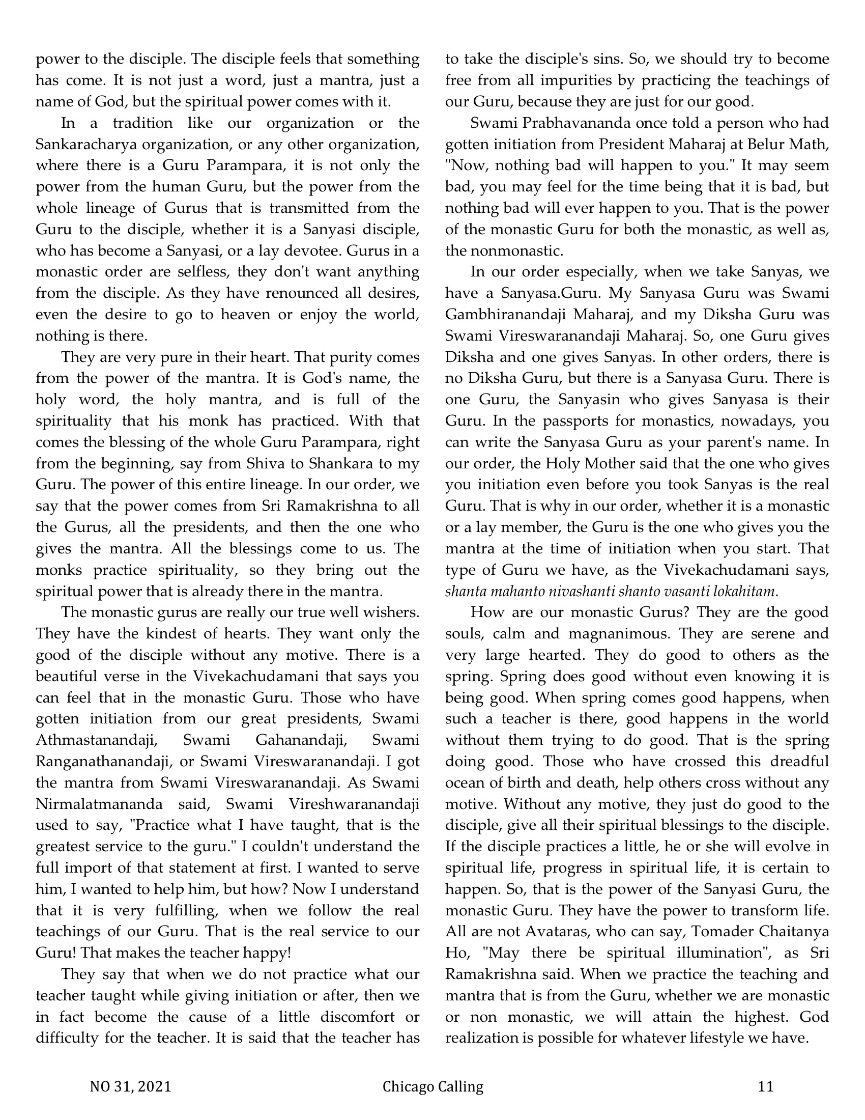 Chicago Calling ezine
