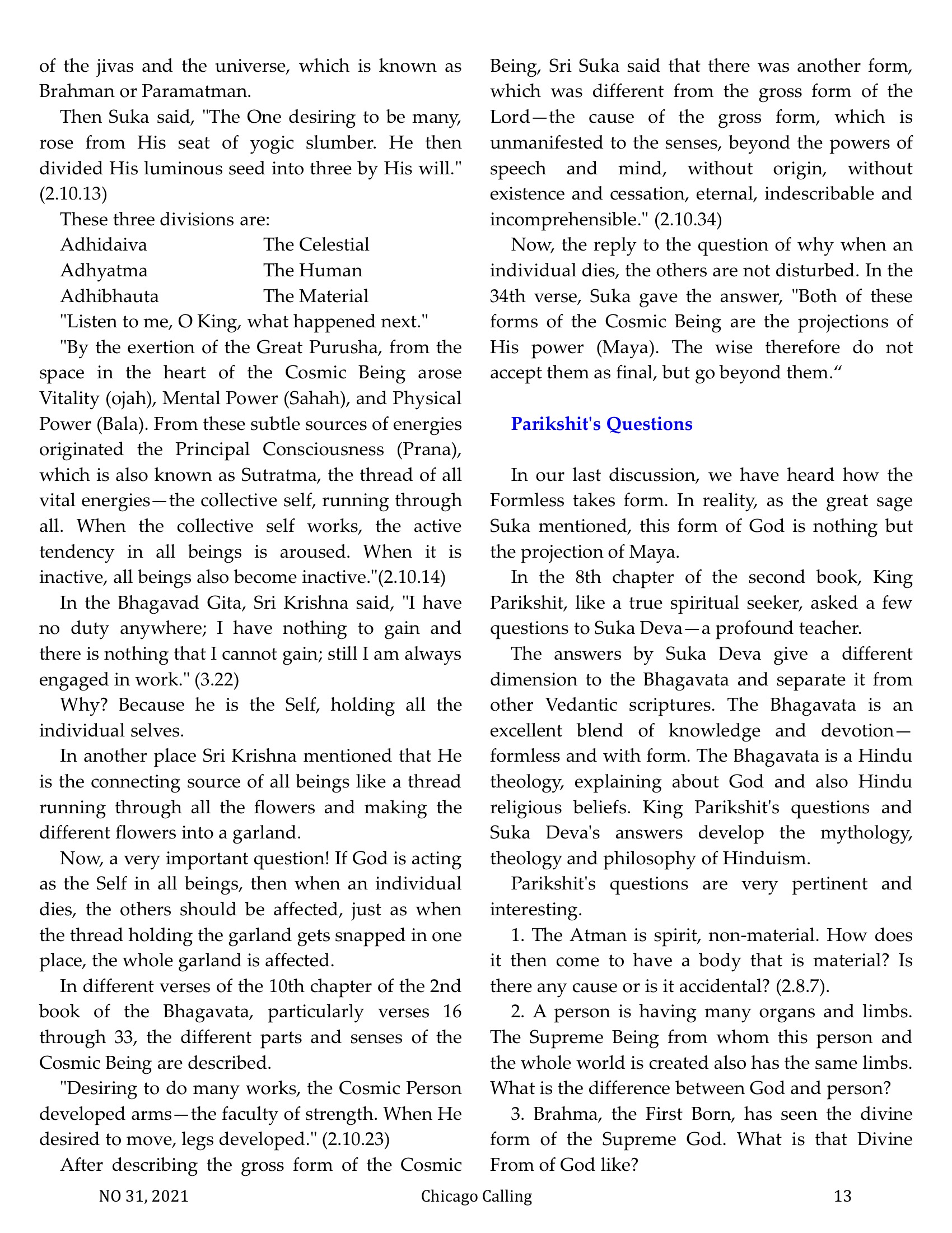 Chicago Calling ezine