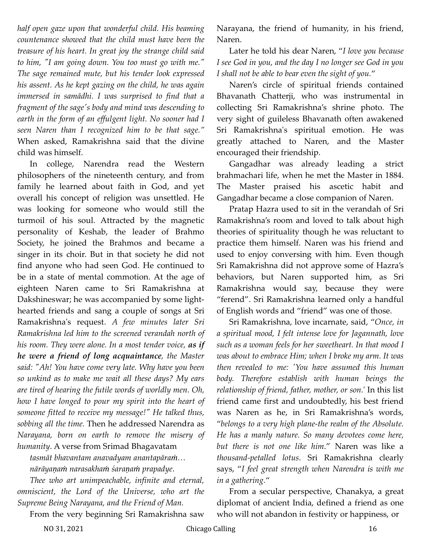 Chicago Calling ezine