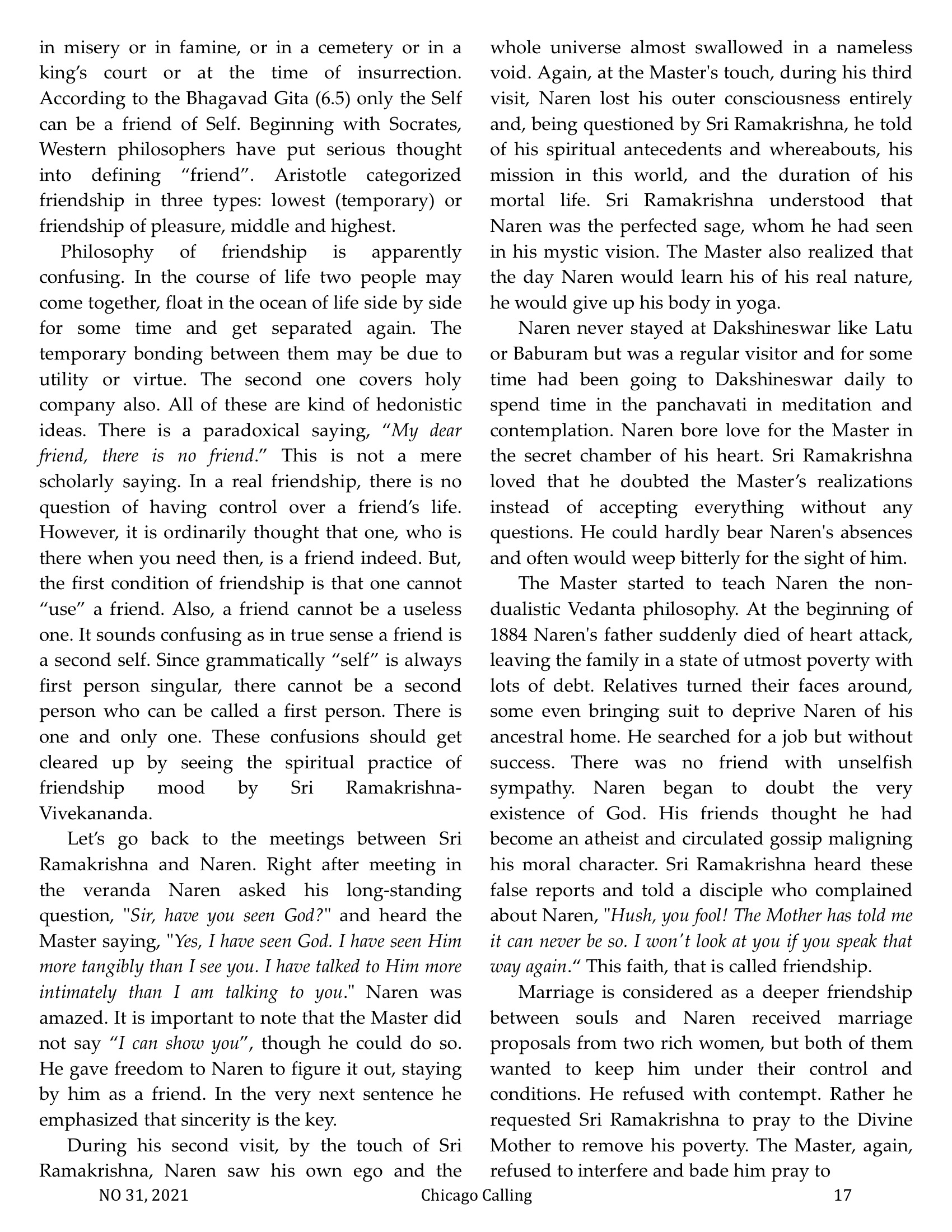 Chicago Calling ezine