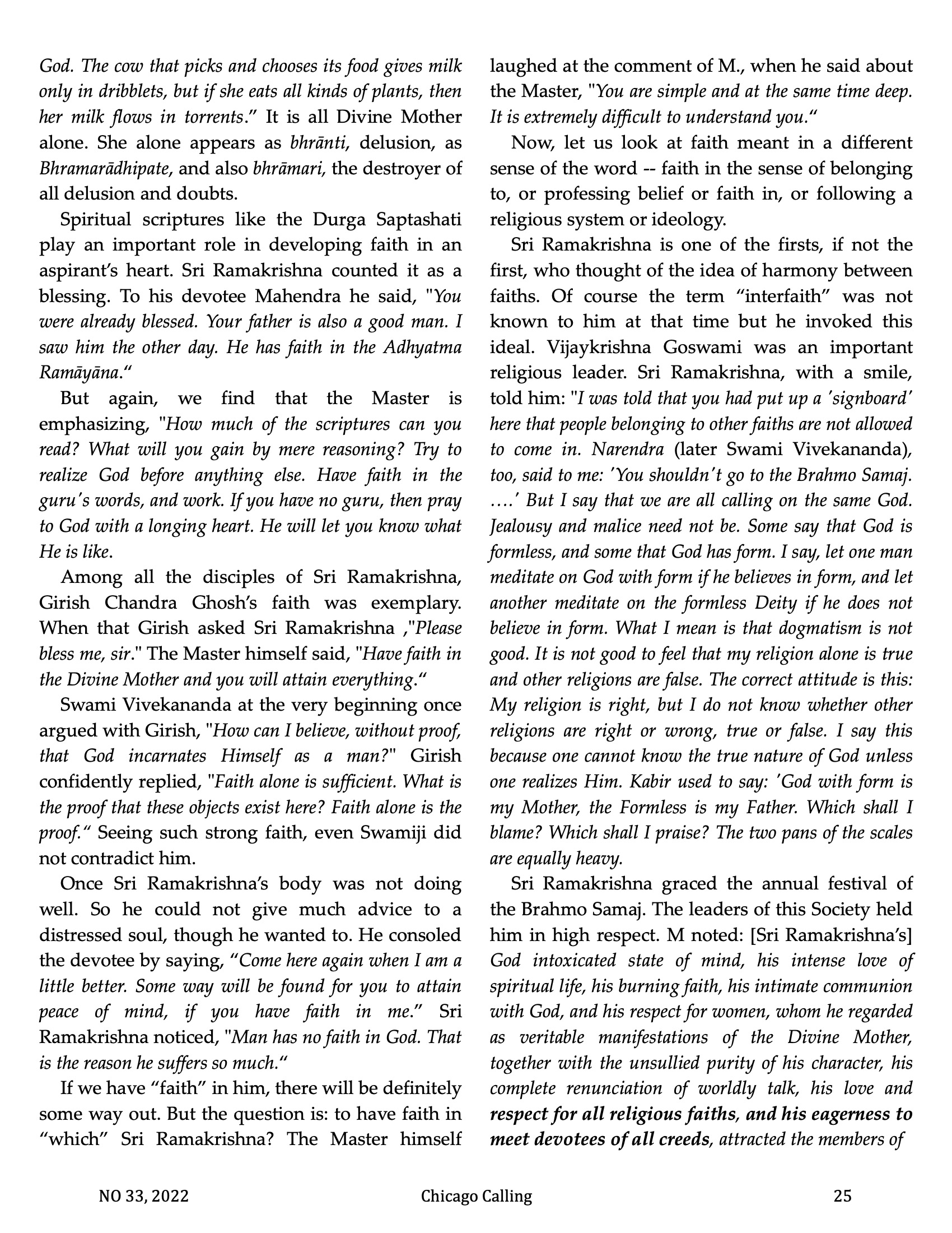 Chicago Calling ezine