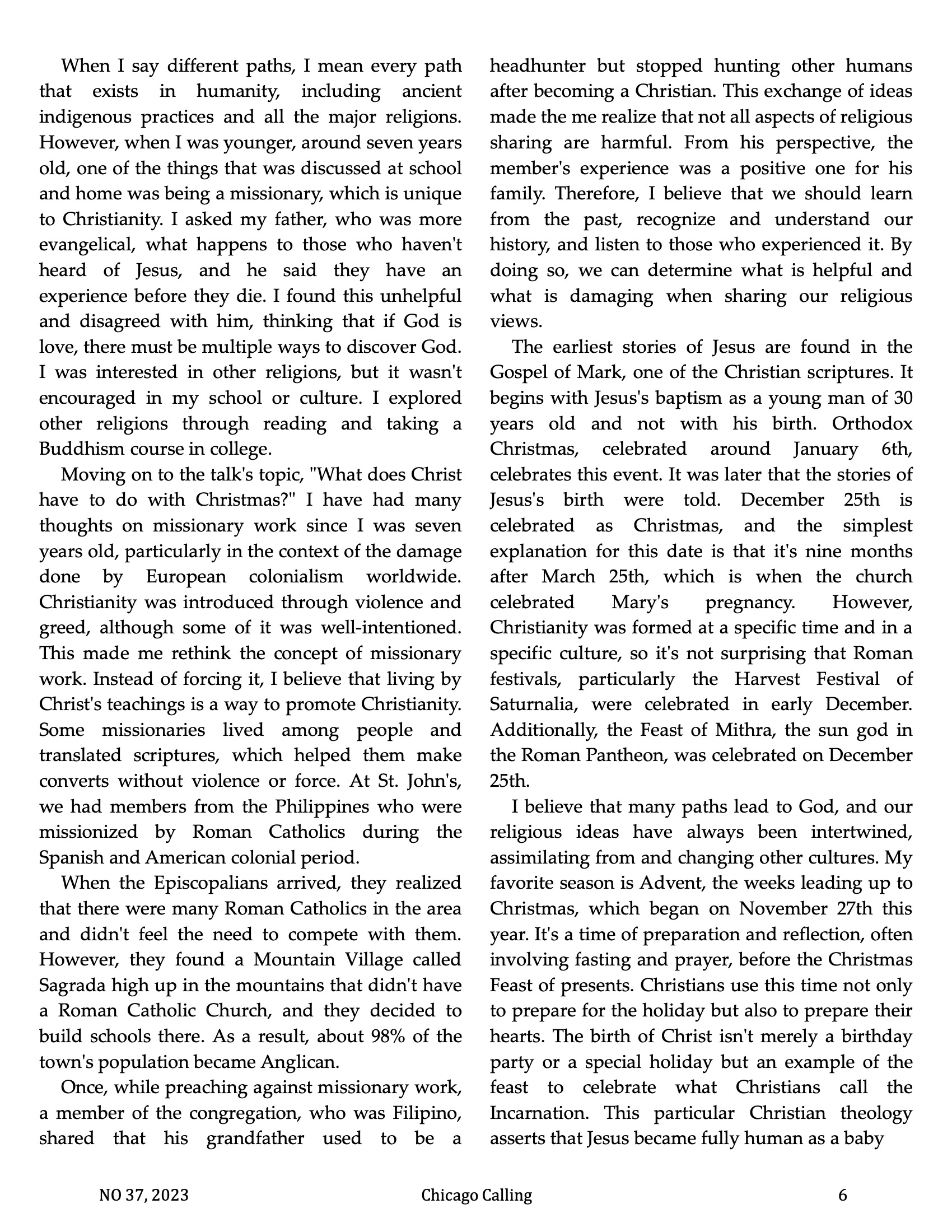 Chicago Calling ezine