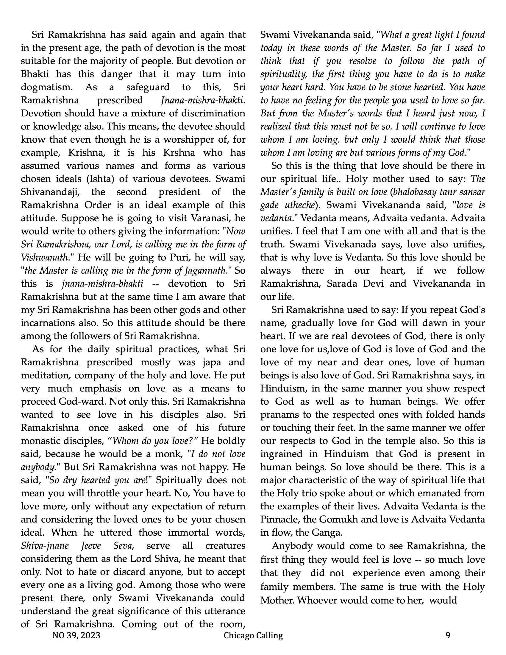 Chicago Calling ezine