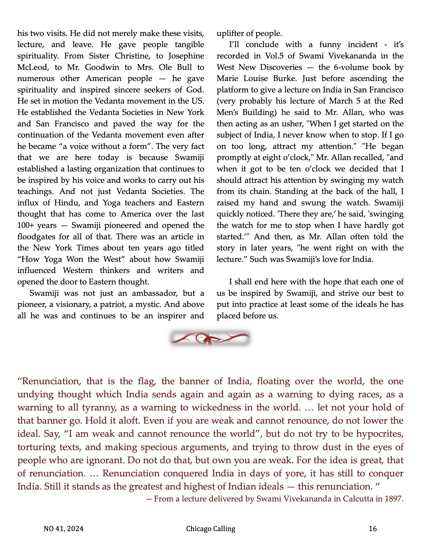 Chicago Calling ezine